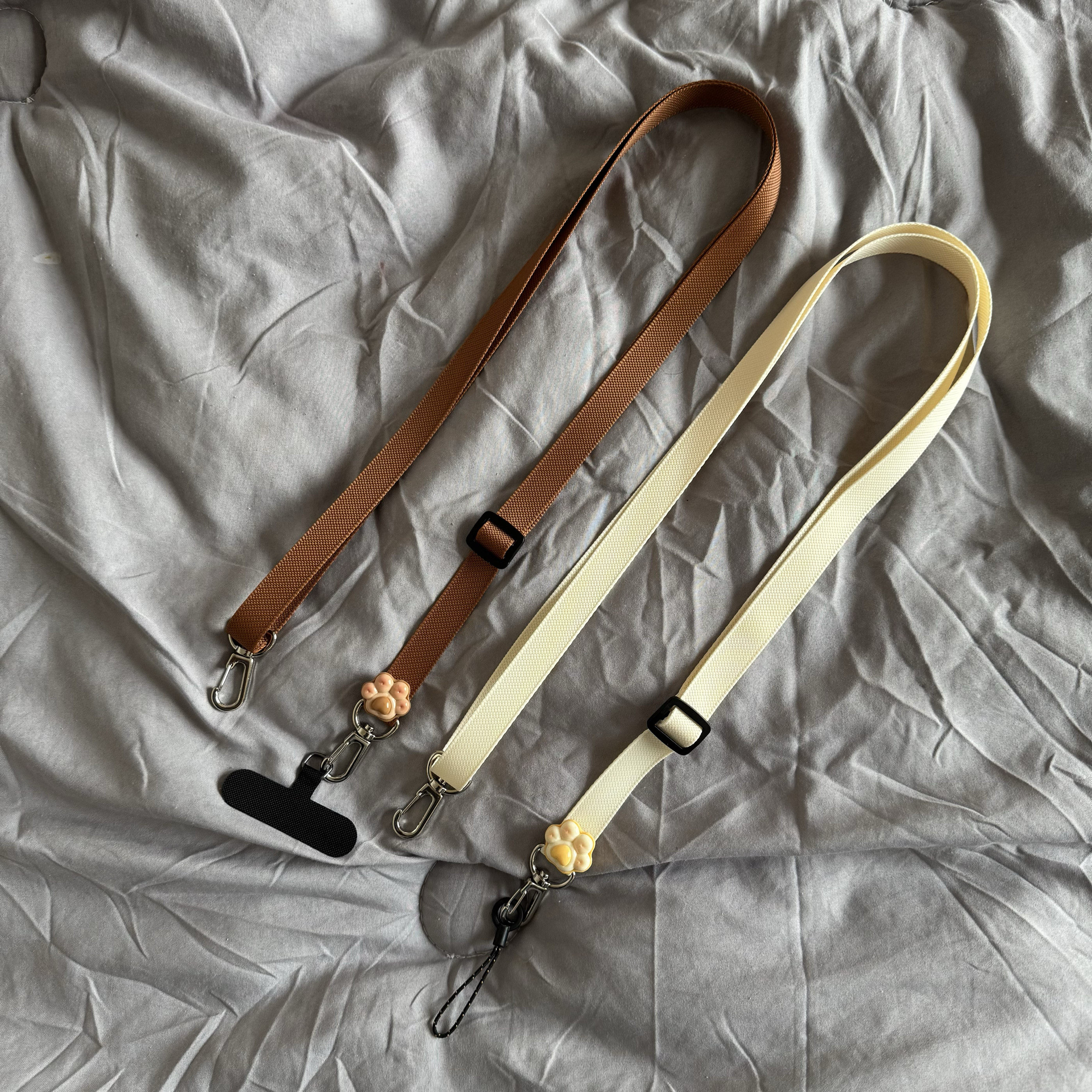 米咖色立体爱心猫爪手机壳斜背可调节双钩绳相机扩音器大疆斜挎绳