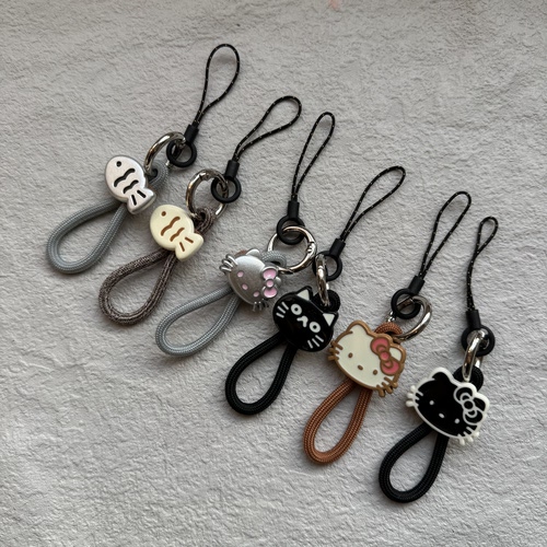 创意猫咪小鱼指环扣手指绳手机壳垫片挂件钥匙相机u盘水杯ccd挂饰