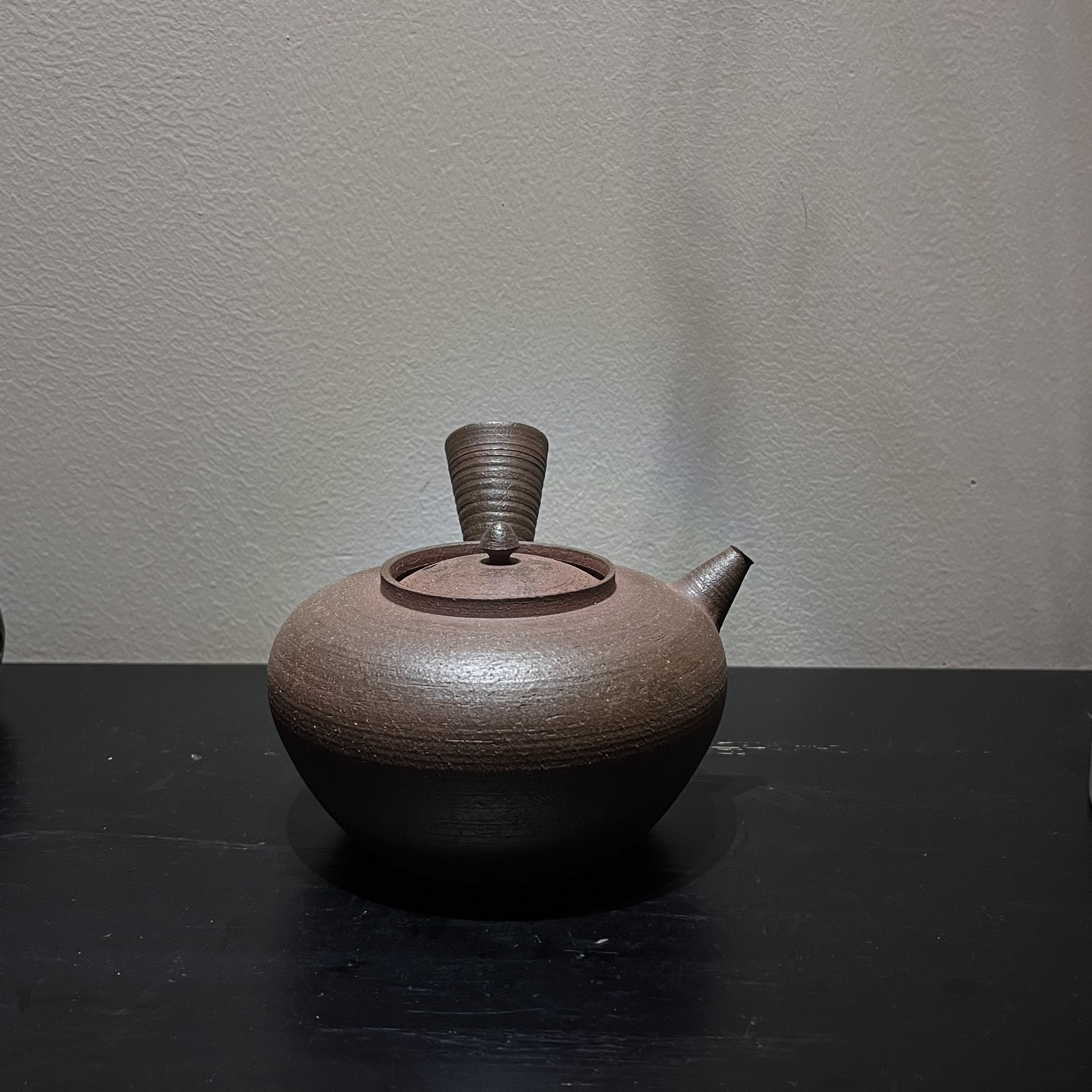 灵芝壶·紫金陶窑变 林于凯制潮州砂铫壶文人工夫茶器煮水壶