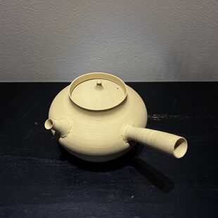 清泉砂铫·白泥 黄钢清侧把壶潮州砂铫煮水壶工夫茶四宝