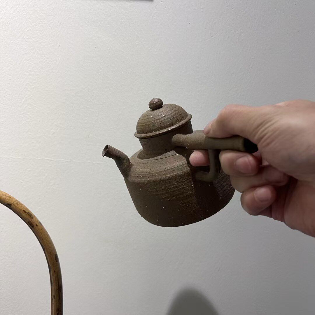 唐羽壶·紫金陶 高工林于凯制潮州砂铫日式侧把壶文人工夫茶器