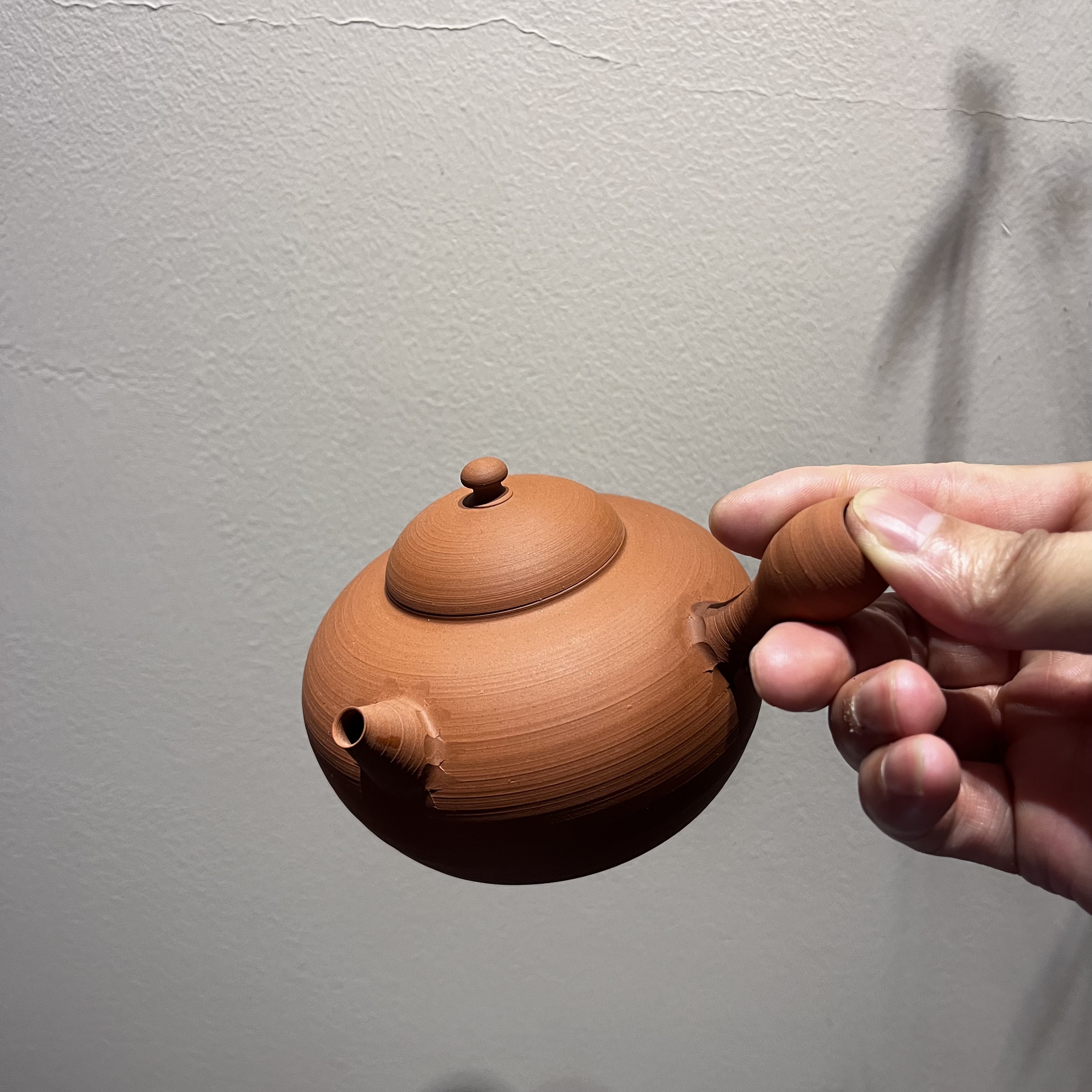 梨型砂铫·苏铭智制 老鸡蛋黄朱泥潮州砂铫煮水壶文人工夫茶四宝
