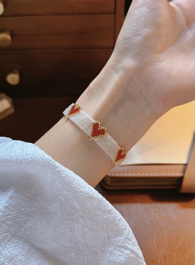 SL061•精致ins风显白爱心串珠手链（材料包&成品）