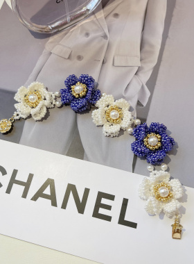 SL065•小众设计撞色山茶花轻奢高级串珠手链（材料包&成品）