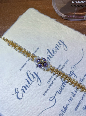 SL004•小众设计轻奢简约珍珠串珠手链（材料包&成品）