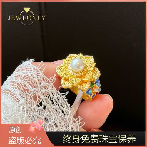 Jeweonly珠宝-宫廷花丝20.25g官方黄金戒指足金999配证书支持复检