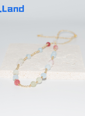 NCLand玫瑰星云原创幻彩玉髓天然玉石小众设计款高级感轻奢锁骨链