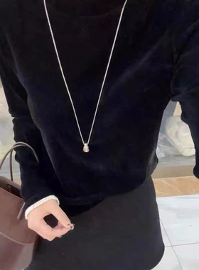 2025冬新款拼木耳边半高领金丝绒长袖T恤打底小衫70177