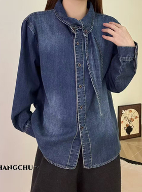 2026早春新款复古独特休闲宽松百搭叠穿上衣衬衫77066