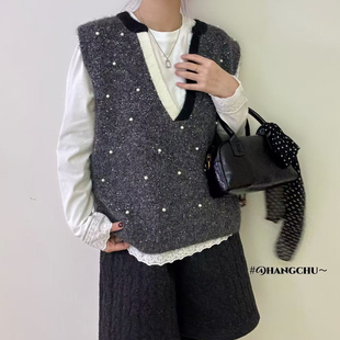 针织针织马甲607 背心马甲女2026早春时尚 洋气高级感无袖