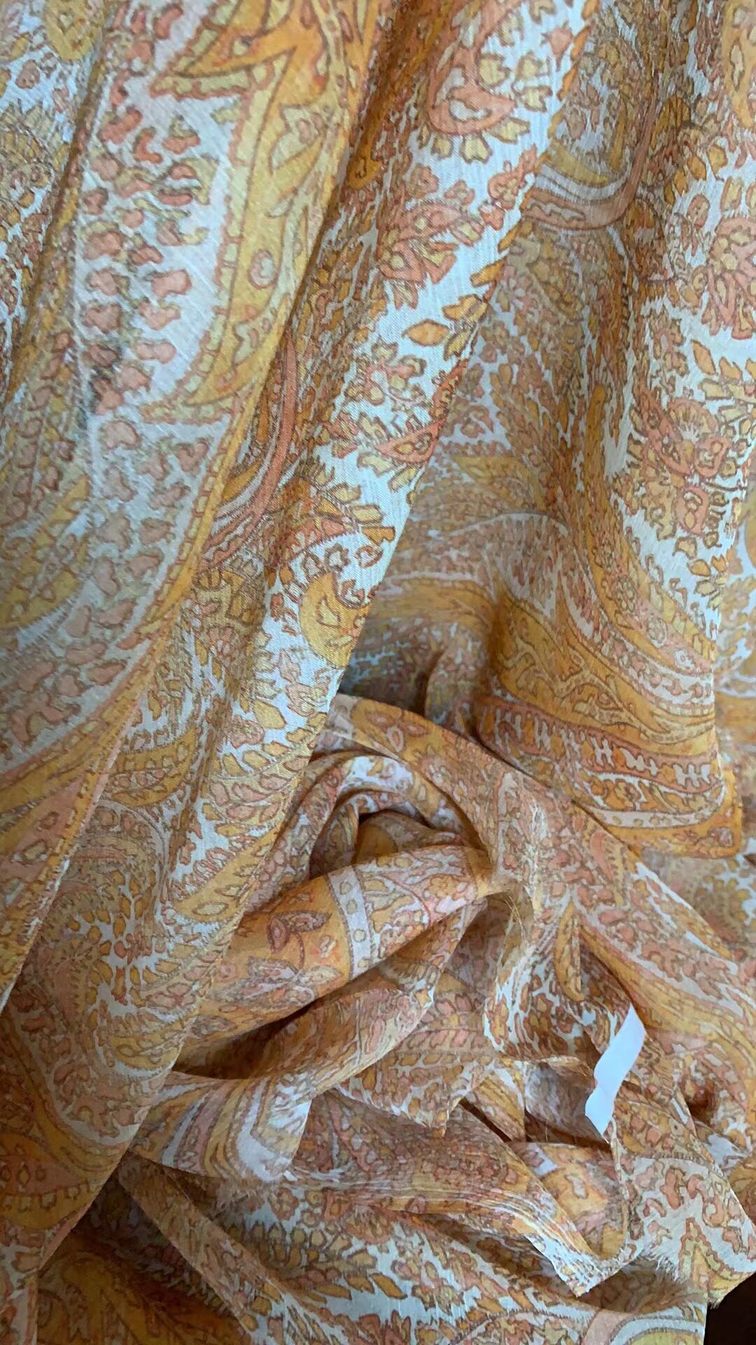 佩斯利真丝乔其顺纡服装面料布匹面料高级进口布料