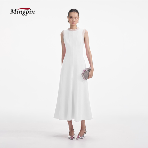 HaiNaYa2025新款白粉红色连衣裙