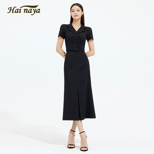 hainaya聚酯24夏季版型短上装A裙