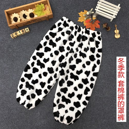 冬季法兰绒罩裤宝宝加肥宽松婴幼