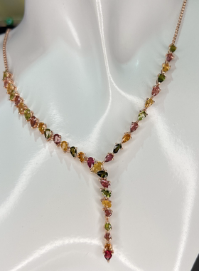 天然碧玺项链S925银精致高级感女