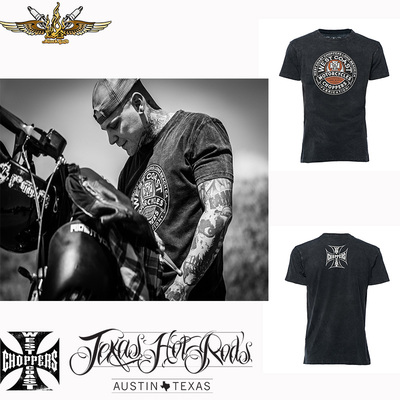 哈雷机车短袖休闲西海岸T恤男士