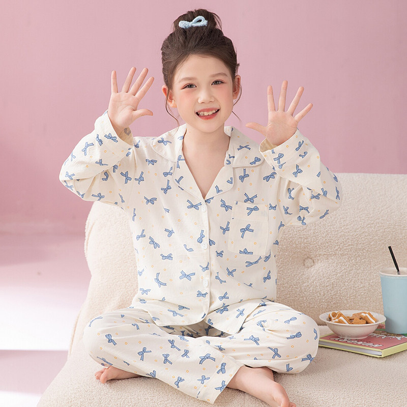 女大童睡衣高端蝴蝶结2026春秋季