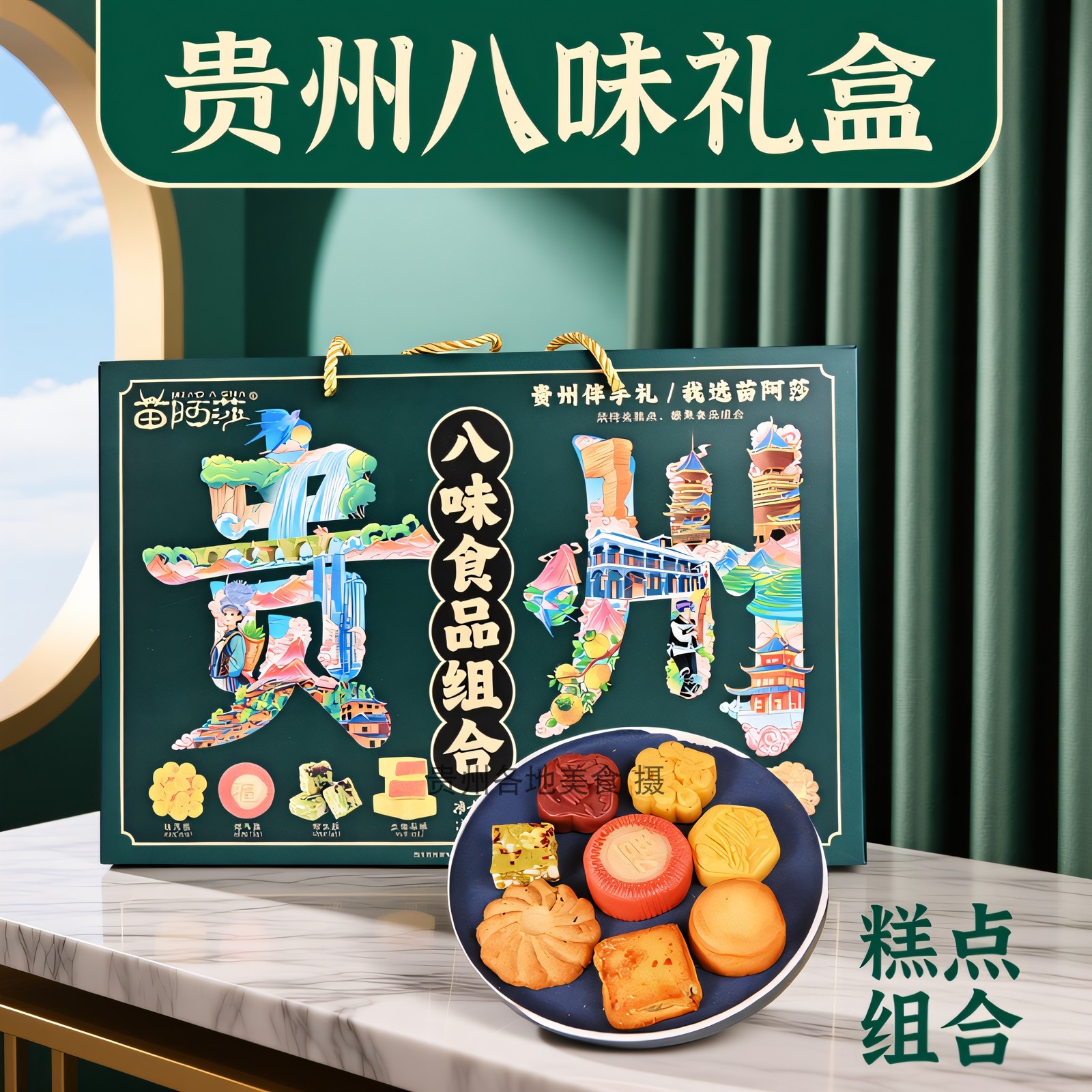 贵州特产苗阿莎贵州八味食品组合500g礼盒苗家传统糕点伴手礼团购