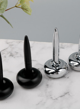 促销 磁悬浮台笔 办公文具可立式柜台酒店签字 新奇特黑色油笔芯