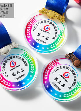 水晶奖牌定金属挂牌制运动会比赛