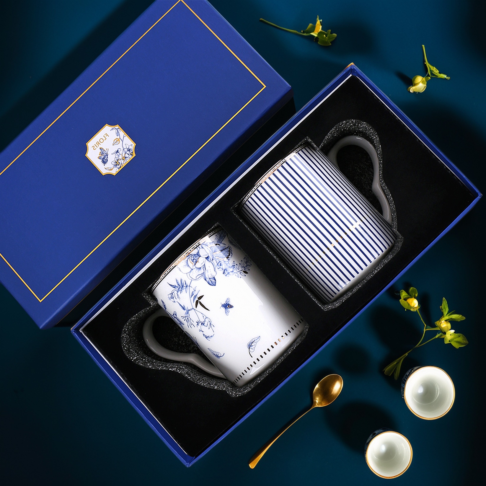 英伦高档骨瓷马克杯一对轻奢欧式情侣咖啡杯礼品盒生日新婚礼物