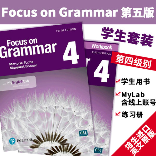 培生英文原版进口 第五版 Focus on 语法 第四级别 学生套装学生用书+MyLab含线上账号&练习册