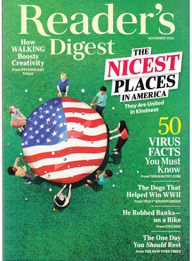 包邮 Reader's Digest读者文摘杂志美国版2020年1/2/3/4/5/6/7/8/9/10/11/12月刊 期刊杂志
