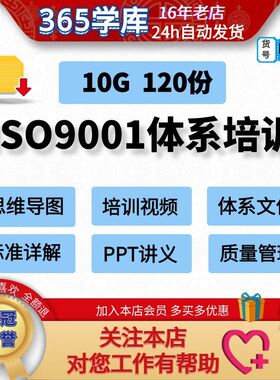 ISO9001体系培训质量管理内审员视频 标准讲解PPT课件学习资料
