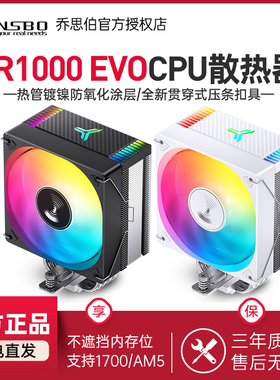 乔思伯CR1000 EVO CPU散热器ARGB白色CR1400风冷12代13代1700风扇
