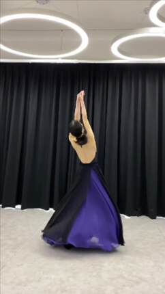 乌兰巴托的夜晶晶子原创720度古典舞蹈裙双层中国舞大摆裙长裙子