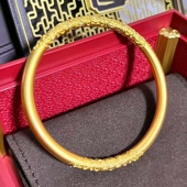 卷草纹手镯金包银古法黄金仿真纯实心传承素圈镯子结婚摆件金首饰