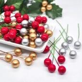 圣诞节装 仿真泡沫浆果珠子 红色diy手工花环材料 饰小红果发财果