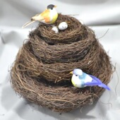 蛤蟆藤鸟窝鸟巢工艺品小鸟屋饰品摄影道具拍照拍图背景摆件装 饰