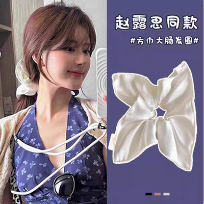 许我耀眼赵露思同款方形大肠发圈高级感缎面小众设计绑发头绳