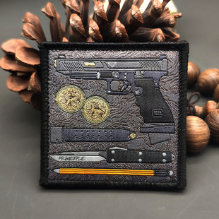 章法文创Johnwick杀神G34魔术贴章徽章个性 臂章超精细织唛士气章