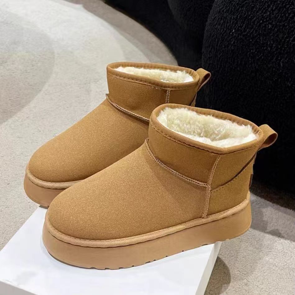 厚底雪地靴女款新款韩版冬季外穿加厚短靴子保暖雪地棉鞋女冬