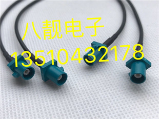 FAKRA车载SMB-JJ公转公柔软射频连接线绿色Z型SMB双公头RG174线