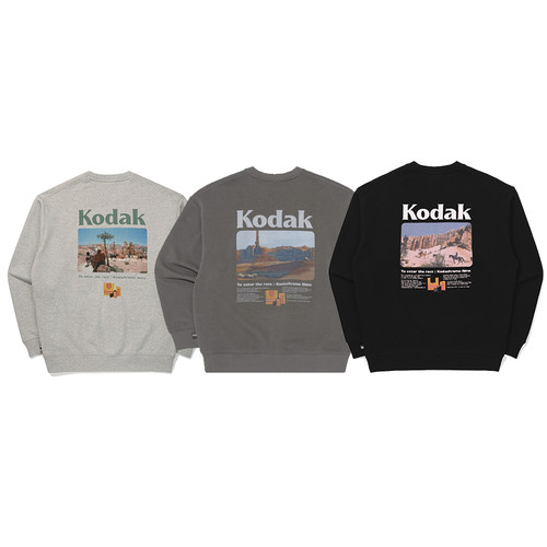 Kodak新款25FW秋冬男女同款宽松潮牌男女毛圈长袖卫衣