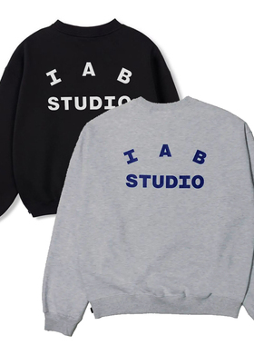 IAB STUDIO Korea加绒秋冬男女款潮牌套头长袖T恤圆领卫衣