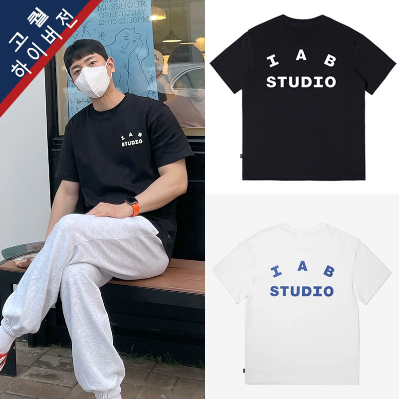 IAB STUDIO夏季纯棉短袖T恤韩国潮牌男女同款圆领上衣百搭