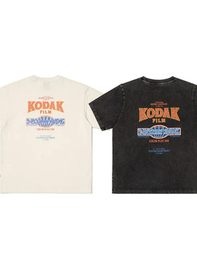 26SS New KODA男女同款水洗复古休闲纯棉短袖T恤情侣宽松上衣