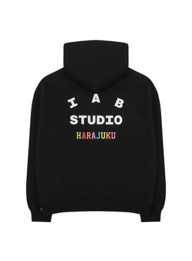 IAB STUDIO Harajuku潮牌宽松秋冬男女连帽卫衣加绒长袖外套上衣