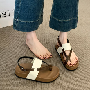 日本GK厚底百搭配裙子罗马凉鞋女鞋夏季新款不累脚时尚软底沙滩鞋
