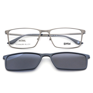 真品BMW宝马磁吸套镜眼镜框钛架超轻近视太阳镜可配度数BW5070-H