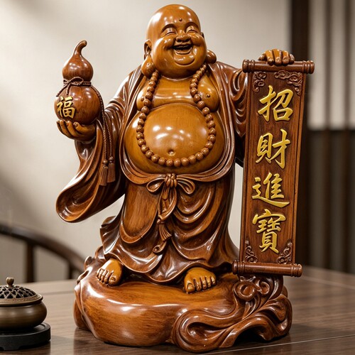 中式树脂笑佛招财进宝乔迁礼品