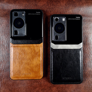 适用华为p60pro手机壳男士款p60保护套壳p60art外壳新款商务高档真皮皮套防摔镜头全包高端时尚高级感女款