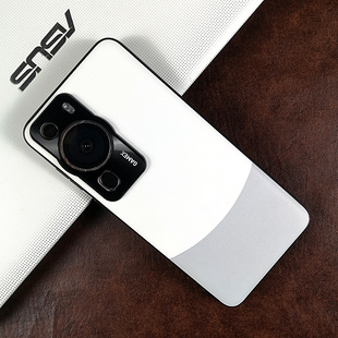 适用华为p60手机壳撞色拼接皮质华为P60pro保护套素皮皮套P50PRO全包防摔硅胶男女士新款P40pro外壳高级感