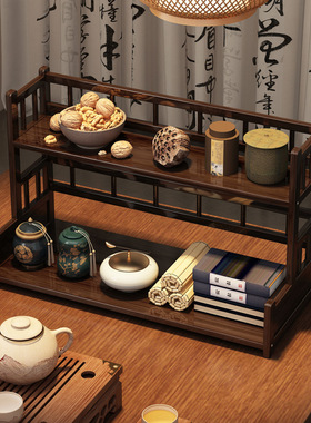 桌面博古架轻奢茶杯架古典中式茶具置物架展示架紫砂壶茶壶摆放架