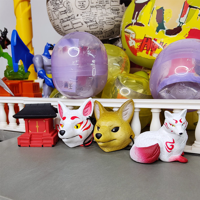 日本狐狸面具系列扭蛋 sk japan 稻荷神 和狐 玩具搭配摆件挂件