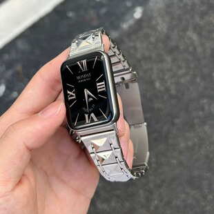 菱形不规则腕带适用于小米10pro/9pro红米watch6/5夏天金属表带男